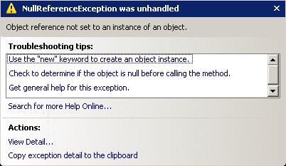 Exception Setting After