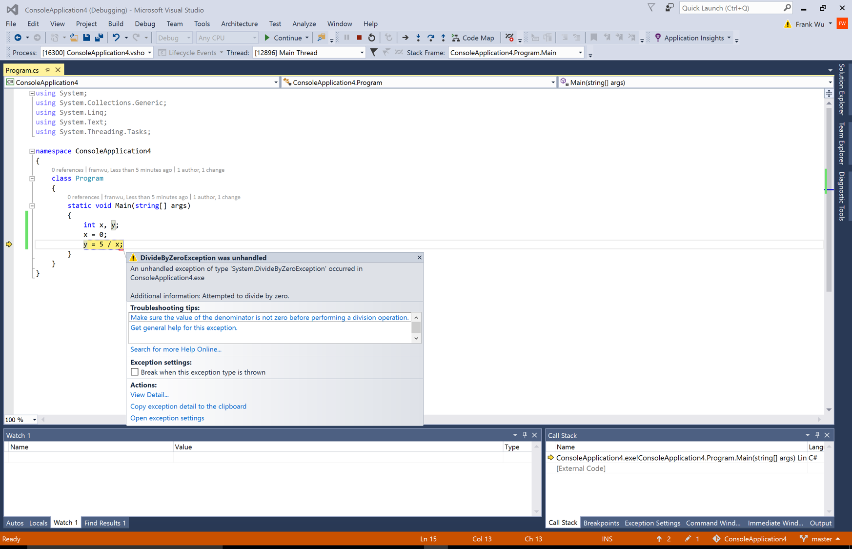 Exception Example
